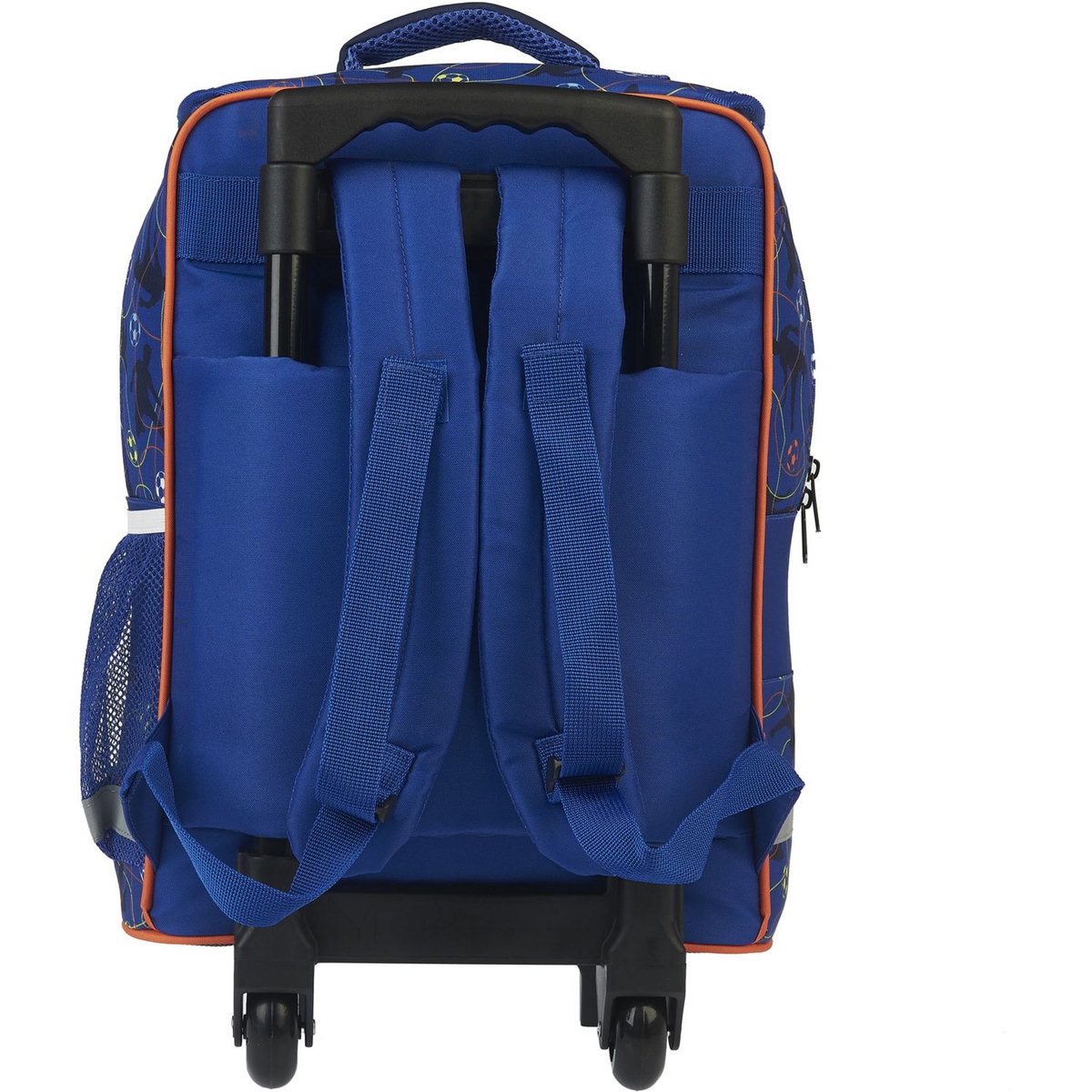 AUCHAN Sac à dos à roulettes bleu FOOTBALL