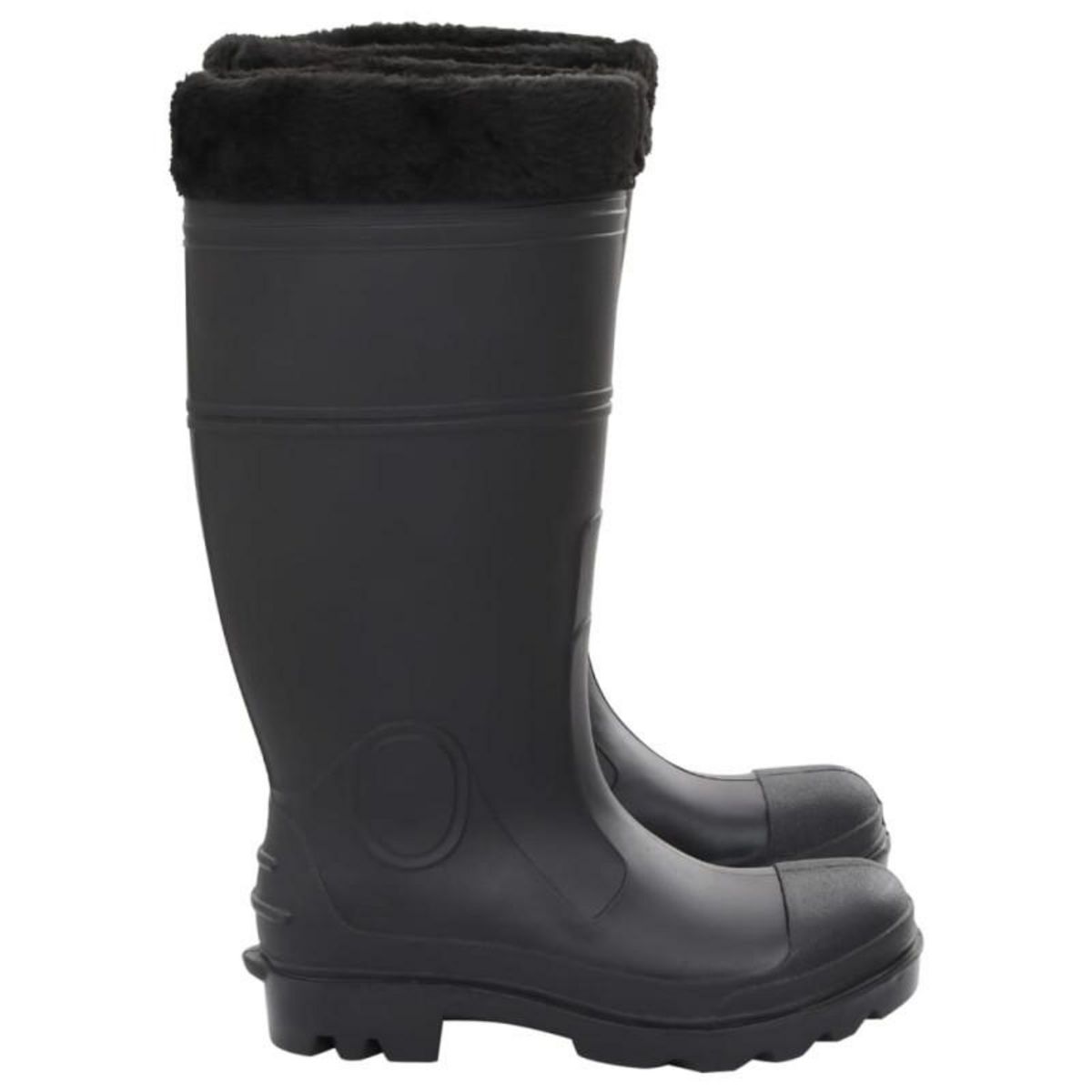 VIDAXL Bottes de pluie avec chaussettes amovibles noir taille 39 PVC