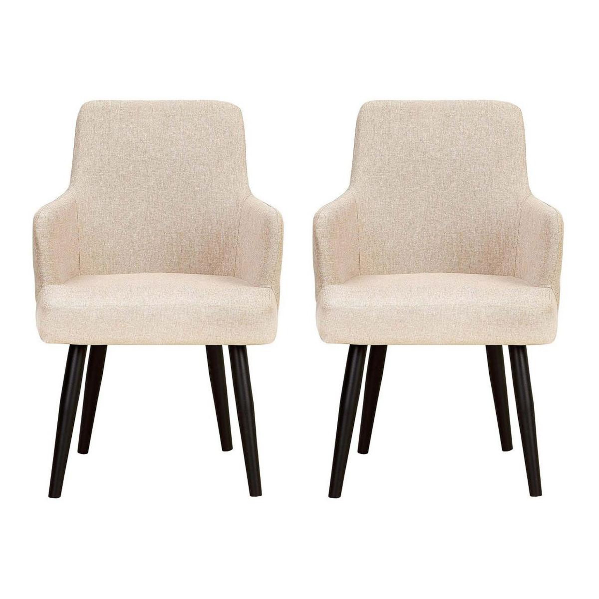 Paris Prix Lot de 2 Fauteuils en Tissu  Gitega  82cm Beige