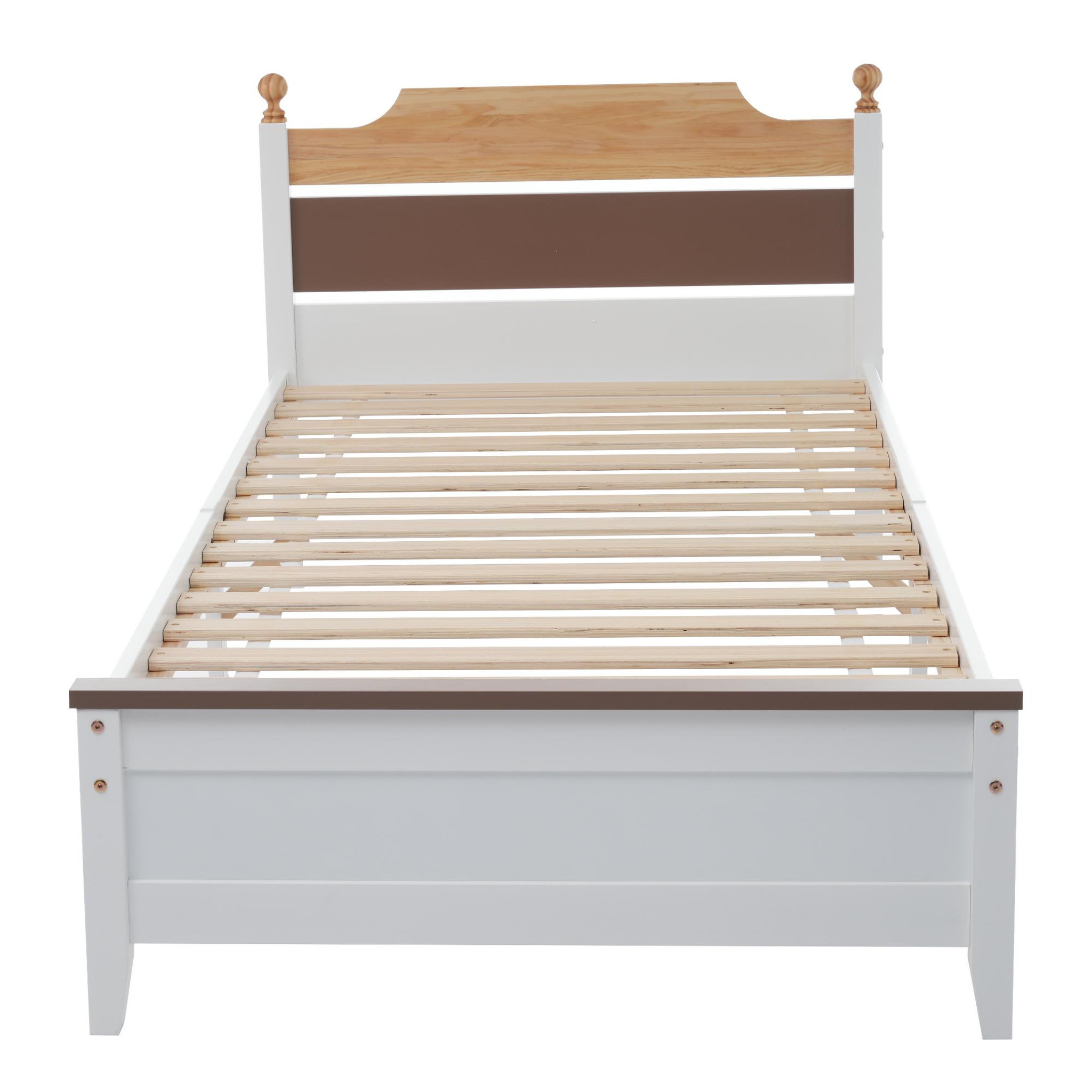 MERAX Lit simple 90x200cm bois et mdf coloris blanc