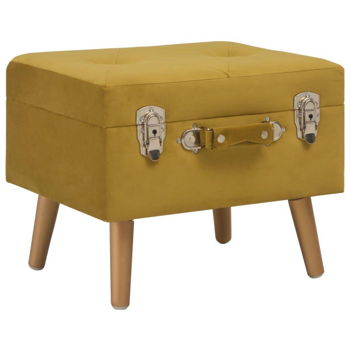 VIDAXL Tabouret de rangement 40 cm Jaune moutarde Velours