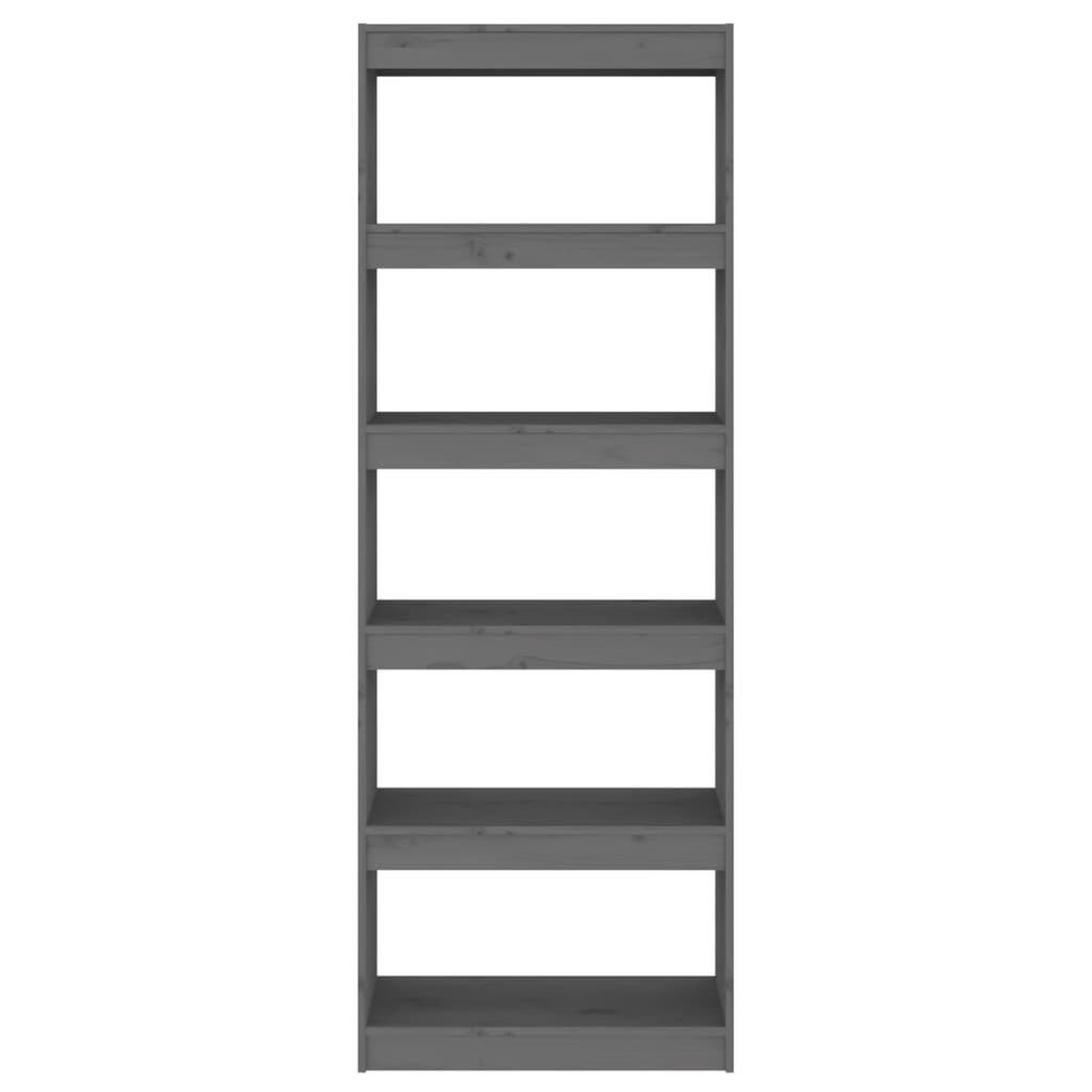 Voir la diapositive 3 : VIDAXL Bibliotheque/Separateur de piece Gris 60x30x167,5 cm Pin massif