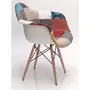KASALINEA Chaise tissu patchwork avec accoudoirs REGINA 2, lot de 4-L 61 x P 62 x H 80 cm- Multicolore
