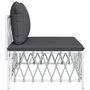 Voir la diapositive 4 : VIDAXL Canape central de jardin avec coussins blanc tissu tisse