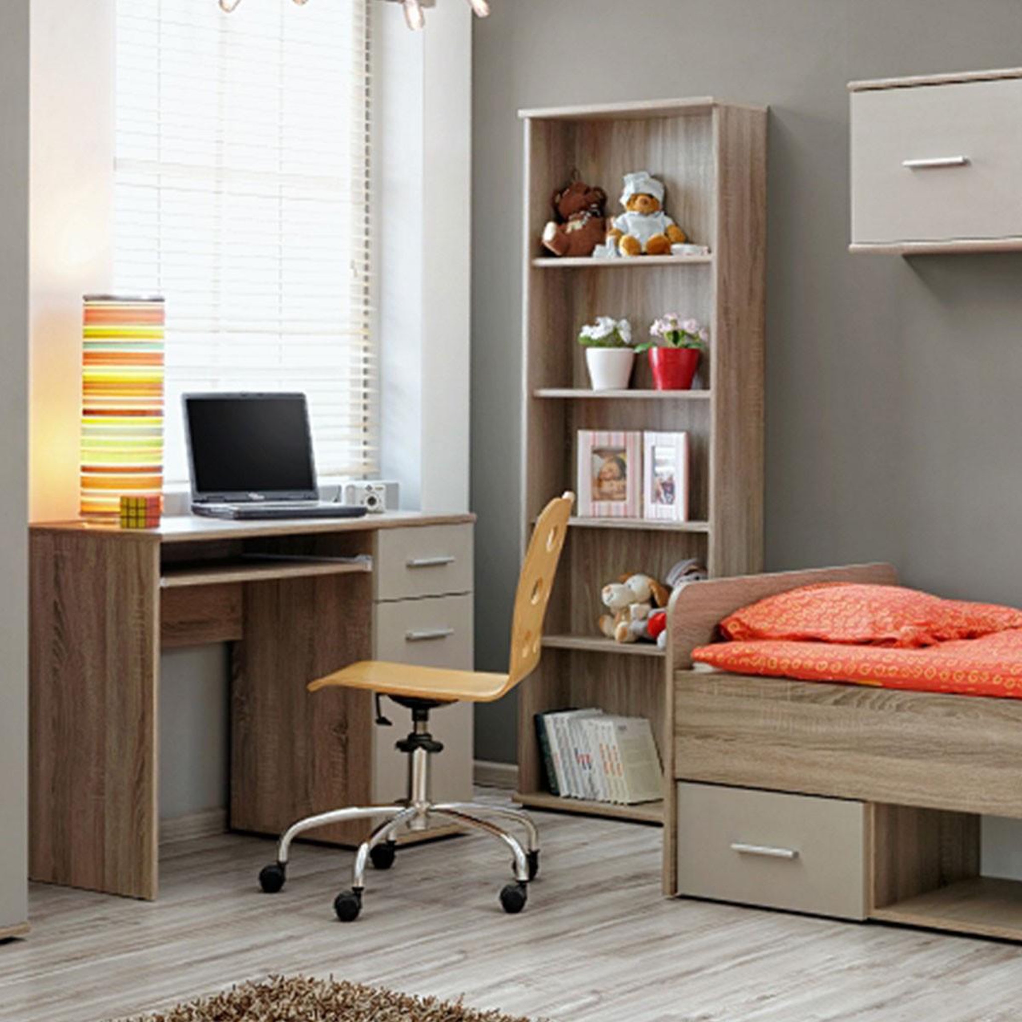 Voir la diapositive 3 : Paris Prix Chambre complète enfant 5p  dino iv  chêne & blanc