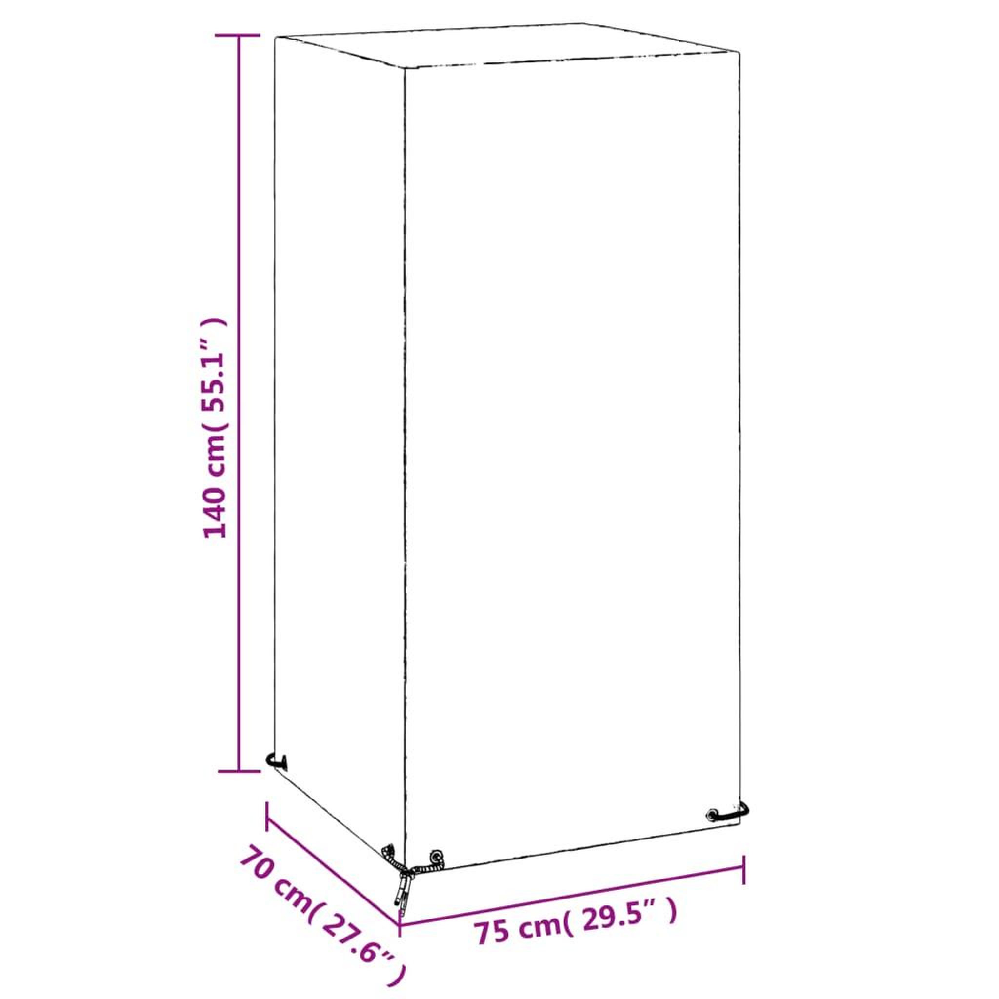 Voir la diapositive 6 : VIDAXL Housses de chaise de jardin 2 pcs 8 œillets 75x70x140 cm PE
