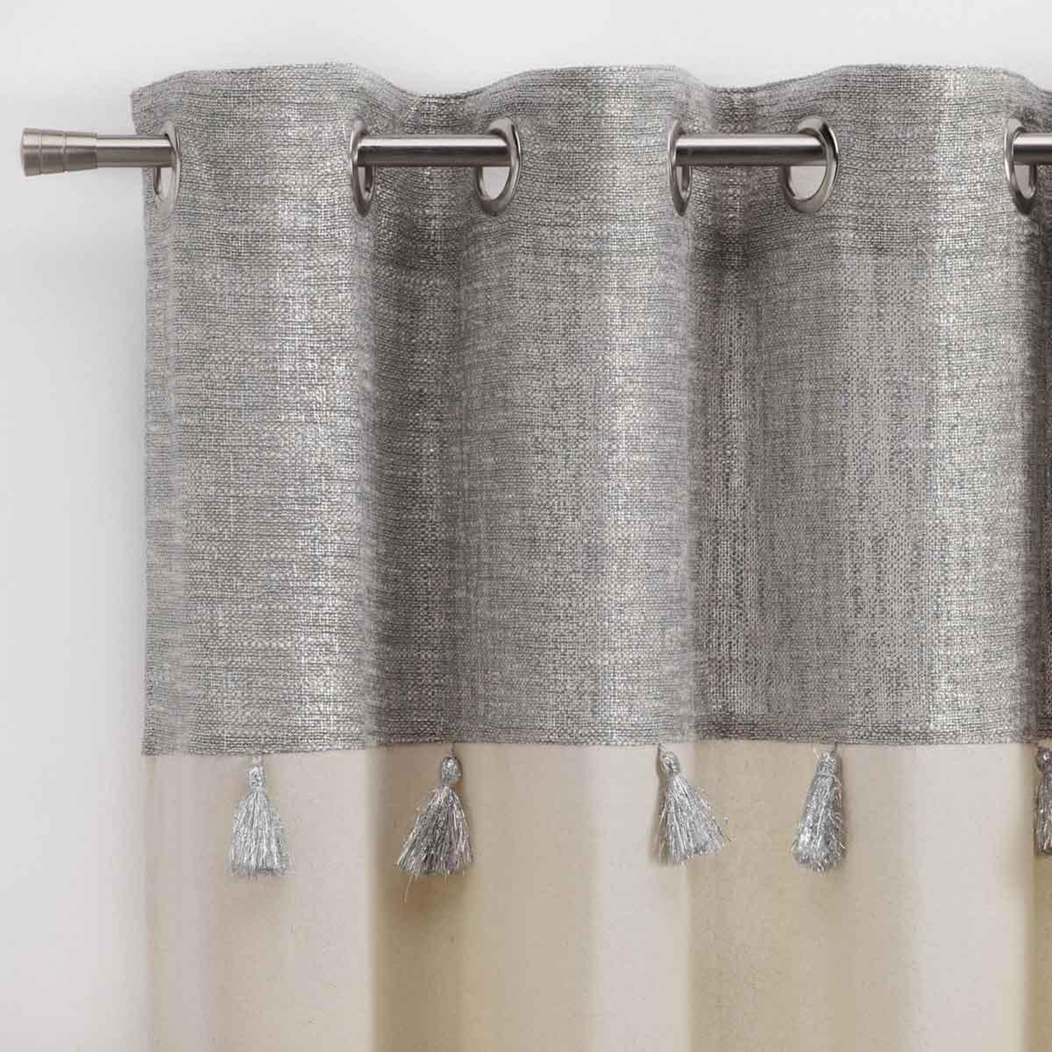 Voir la diapositive 2 : Douceur d'Intérieur Rideau à œillets  new sultan  140x240cm argent