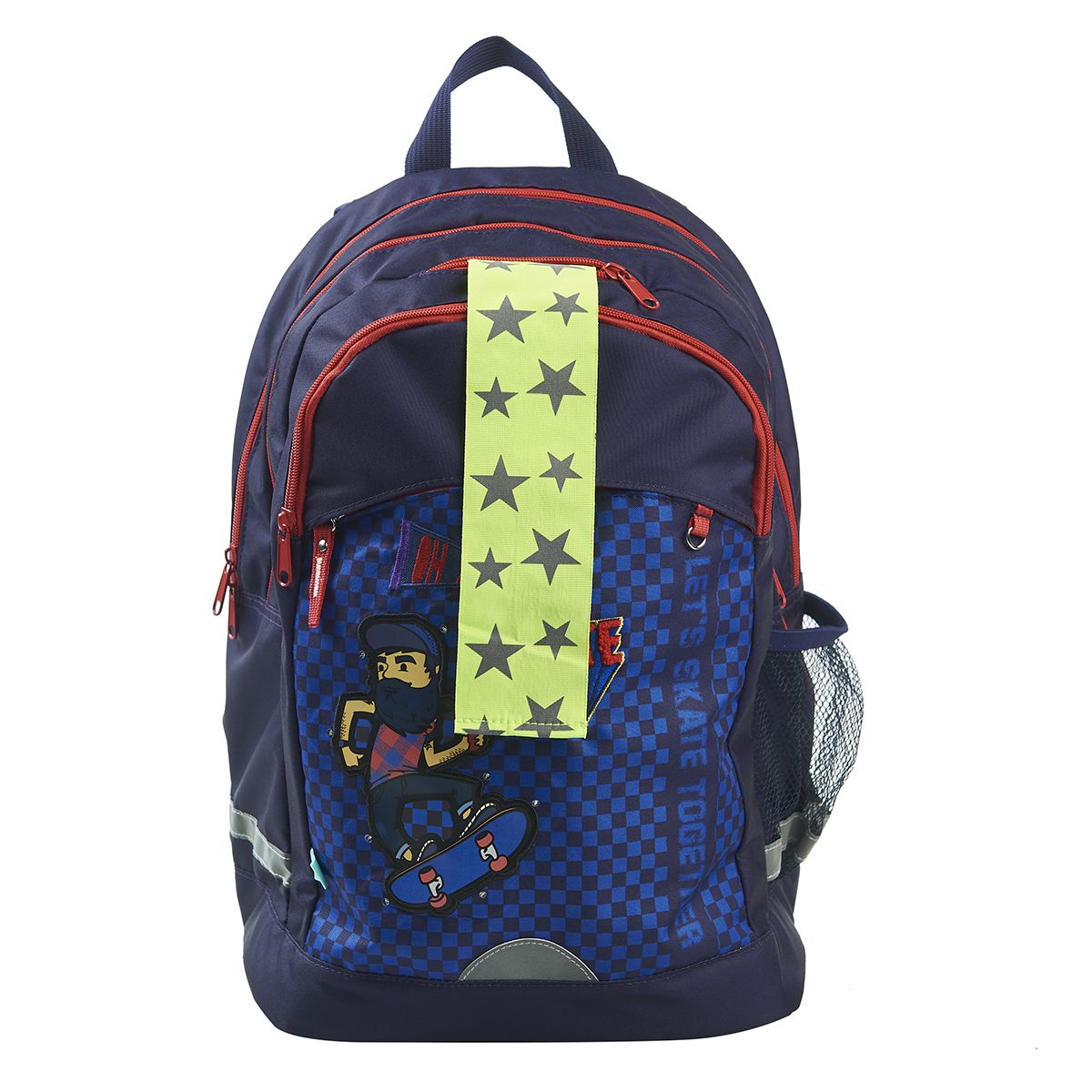 AUCHAN Sac à dos 2 compartiments bleu SKATE avec leds