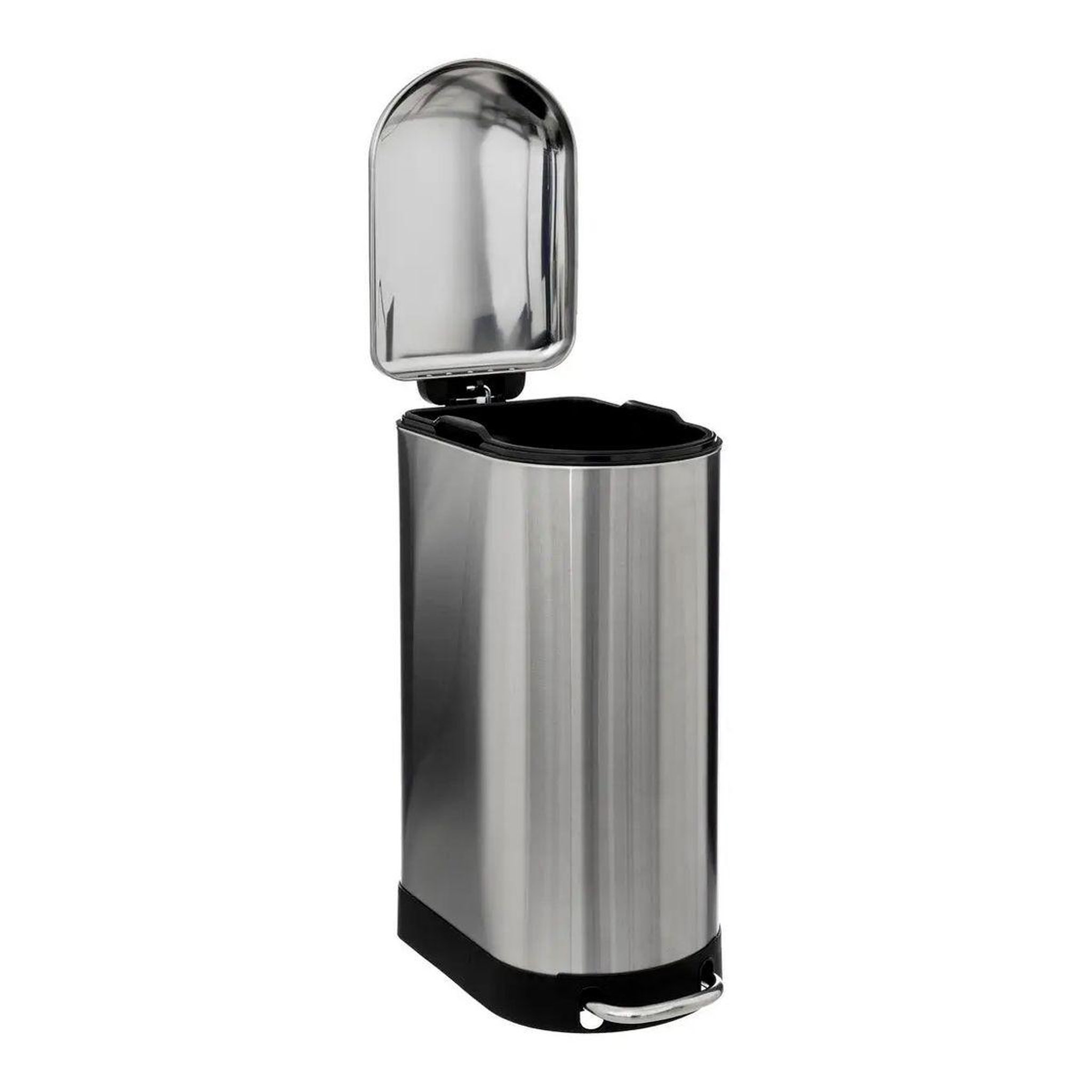 Voir la diapositive 2 : FIVE Poubelle de cuisine fine en inox  ariane  30l argent