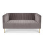 Voir la diapositive 2 : Paris Prix Canapé 2 Places Velours  Taylor  150cm Gris