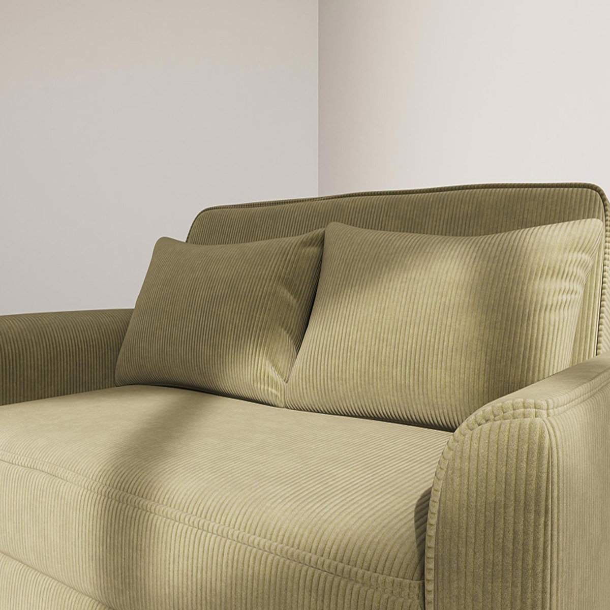 BEST MOBILIER Ernest - canapé droit 2 places convertible en velours côtelé