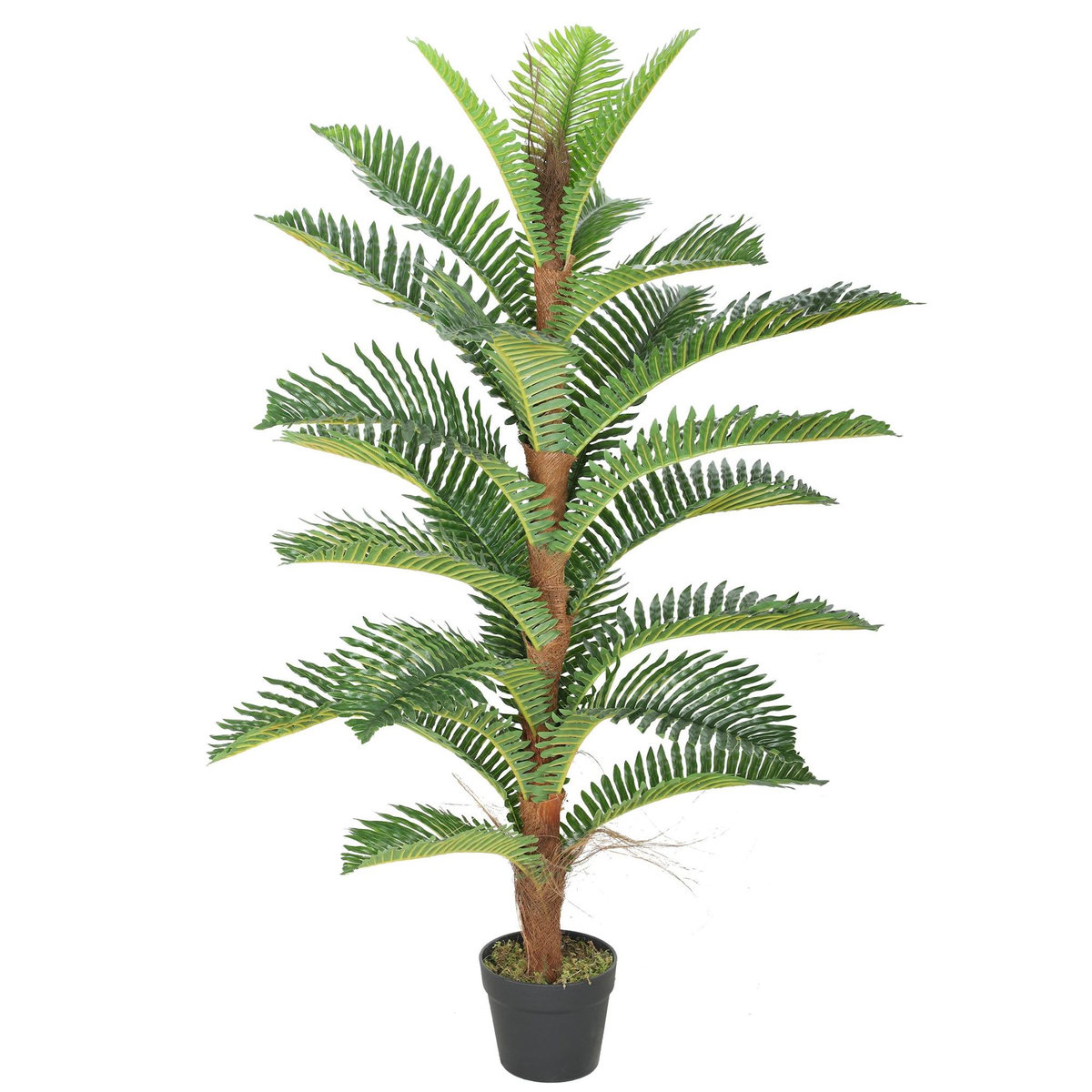 HOMCOM Palmier artificiel H.1,2 m arbre artificiel tronc branches lichen feuilles grand réalisme pot inclus