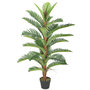 Voir la diapositive 5 : HOMCOM Palmier artificiel H.1,2 m arbre artificiel tronc branches lichen feuilles grand réalisme pot inclus