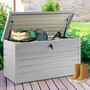 Voir la diapositive 2 : ID MARKET Coffre de rangement métal verrouillable gris clair pour jardin 350L 120x62,5x63 cm