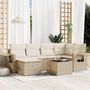 Voir la diapositive 1 : VIDAXL Salon de jardin avec coussins 7 pcs beige resine tressee