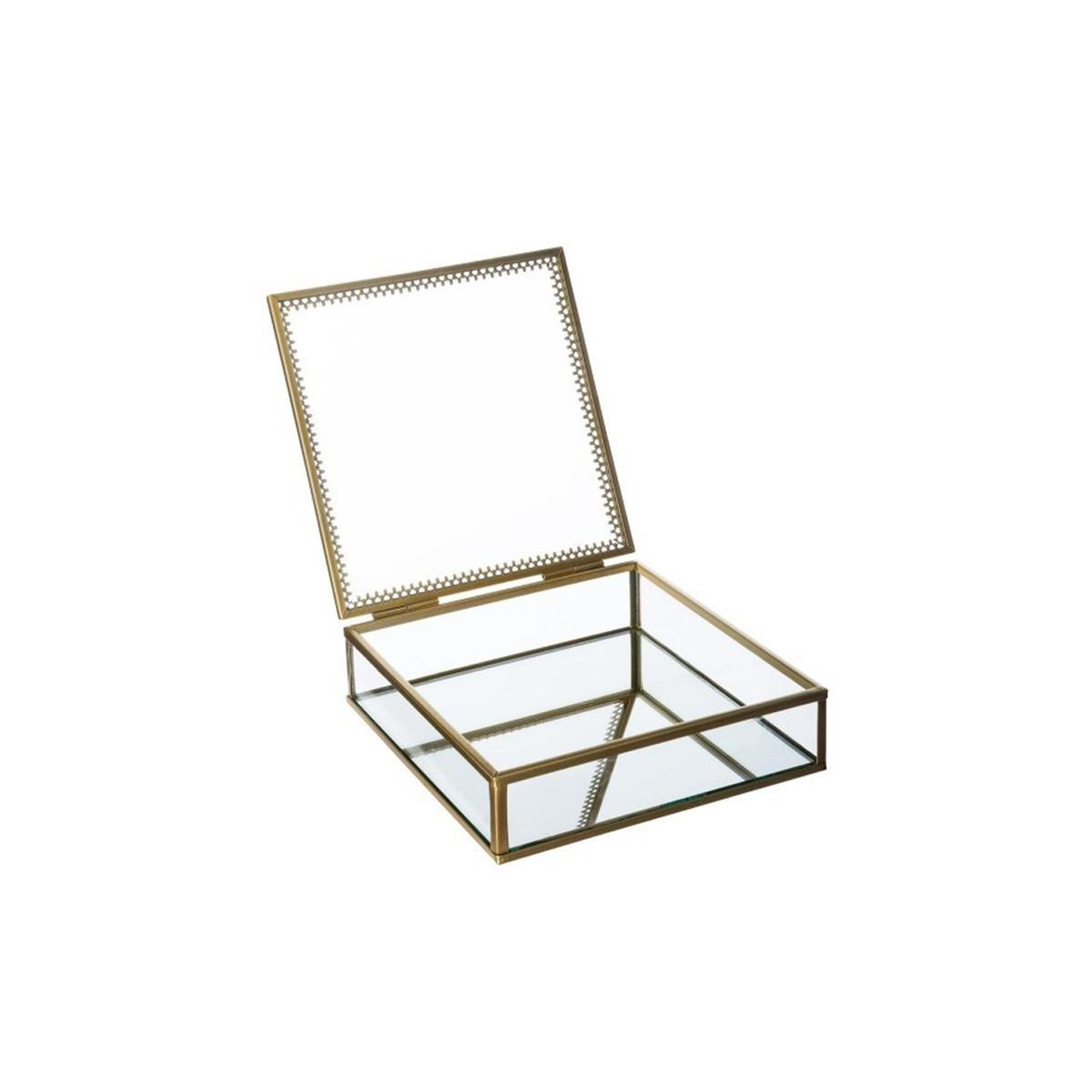 Voir la diapositive 5 : ATMOSPHERA Lot de 2 boîtes à bijoux en verre  stylish  18cm or