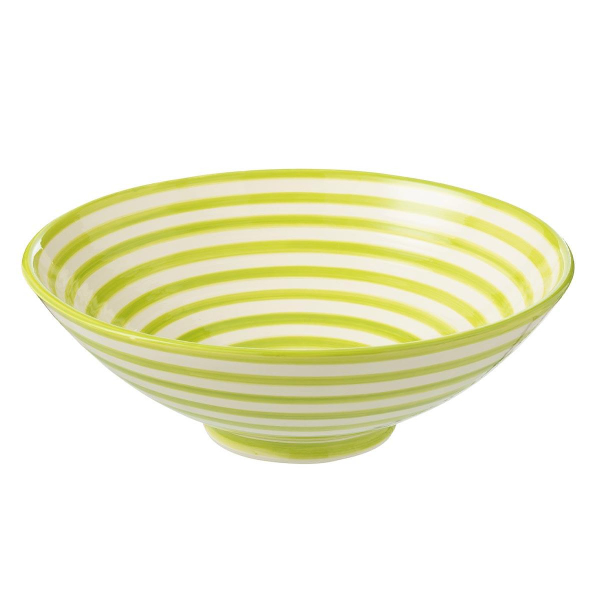 J-LINE Saladier en céramique  granada rayure  40cm vert
