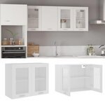 VIDAXL Armoire en verre suspendue Blanc 80x31x60 cm Bois d'ingenierie