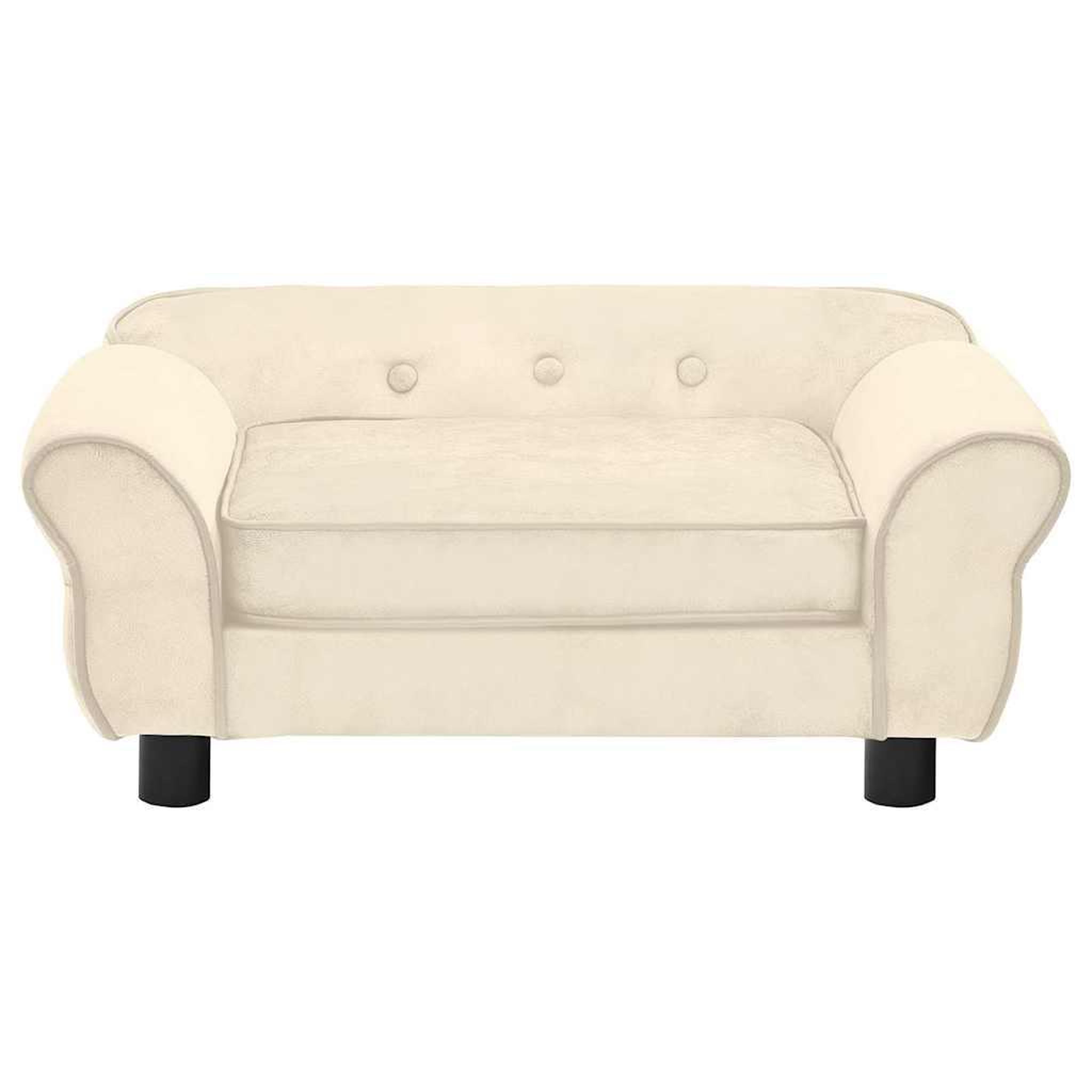 Voir la diapositive 2 : VIDAXL Canape pour chien Creme 72x45x30 cm Peluche