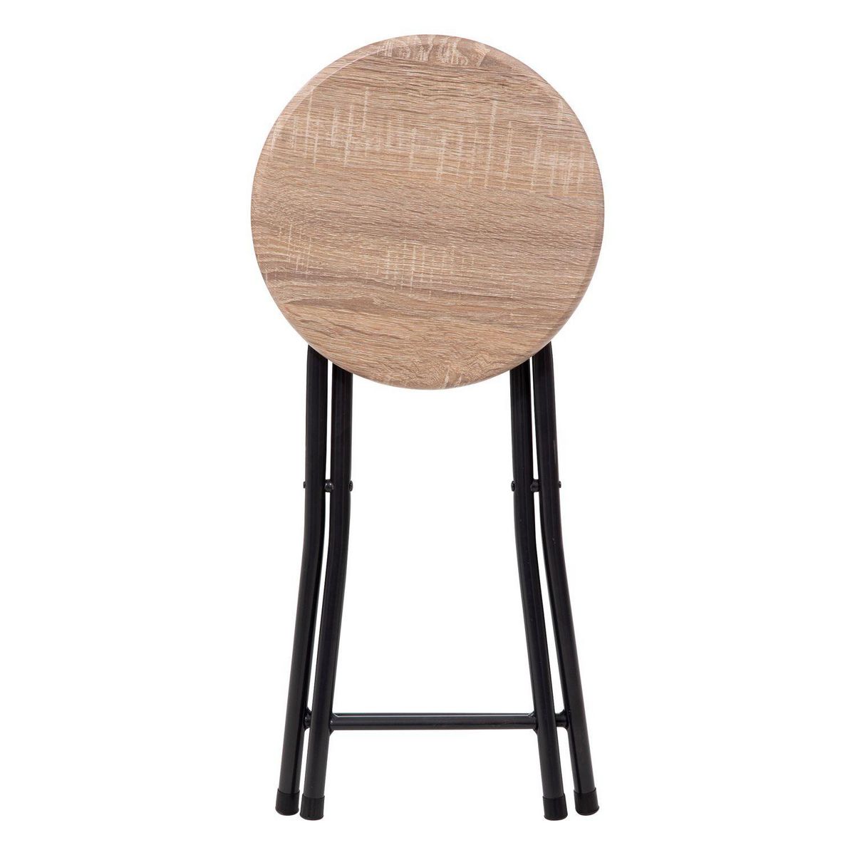 TOILINUX Lot de 2 Tabourets pliants en métal et MDF