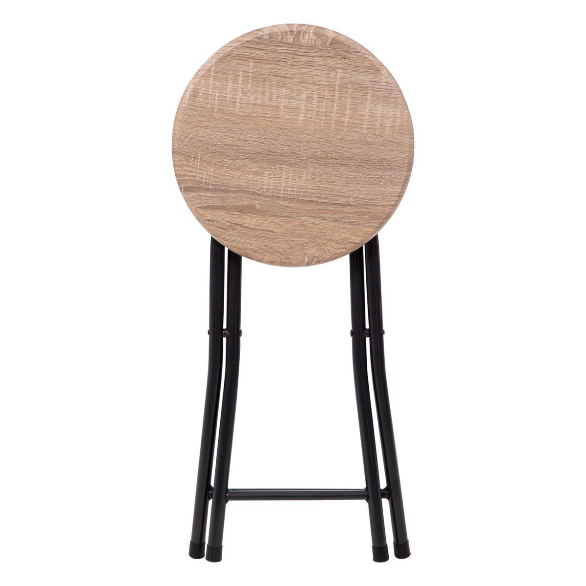 TOILINUX Lot de 2 Tabourets pliants en métal et MDF