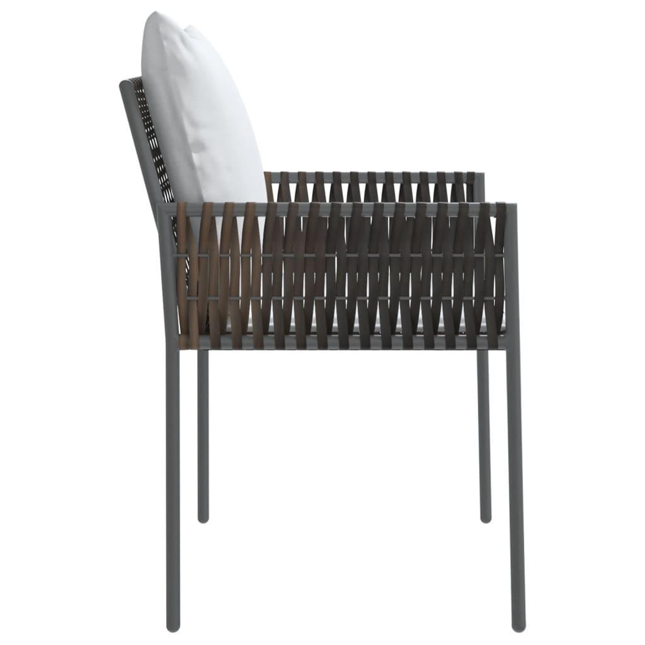 Voir la diapositive 5 : VIDAXL Chaises de jardin et coussins lot de 4 marron 54x61x83 cm rotin