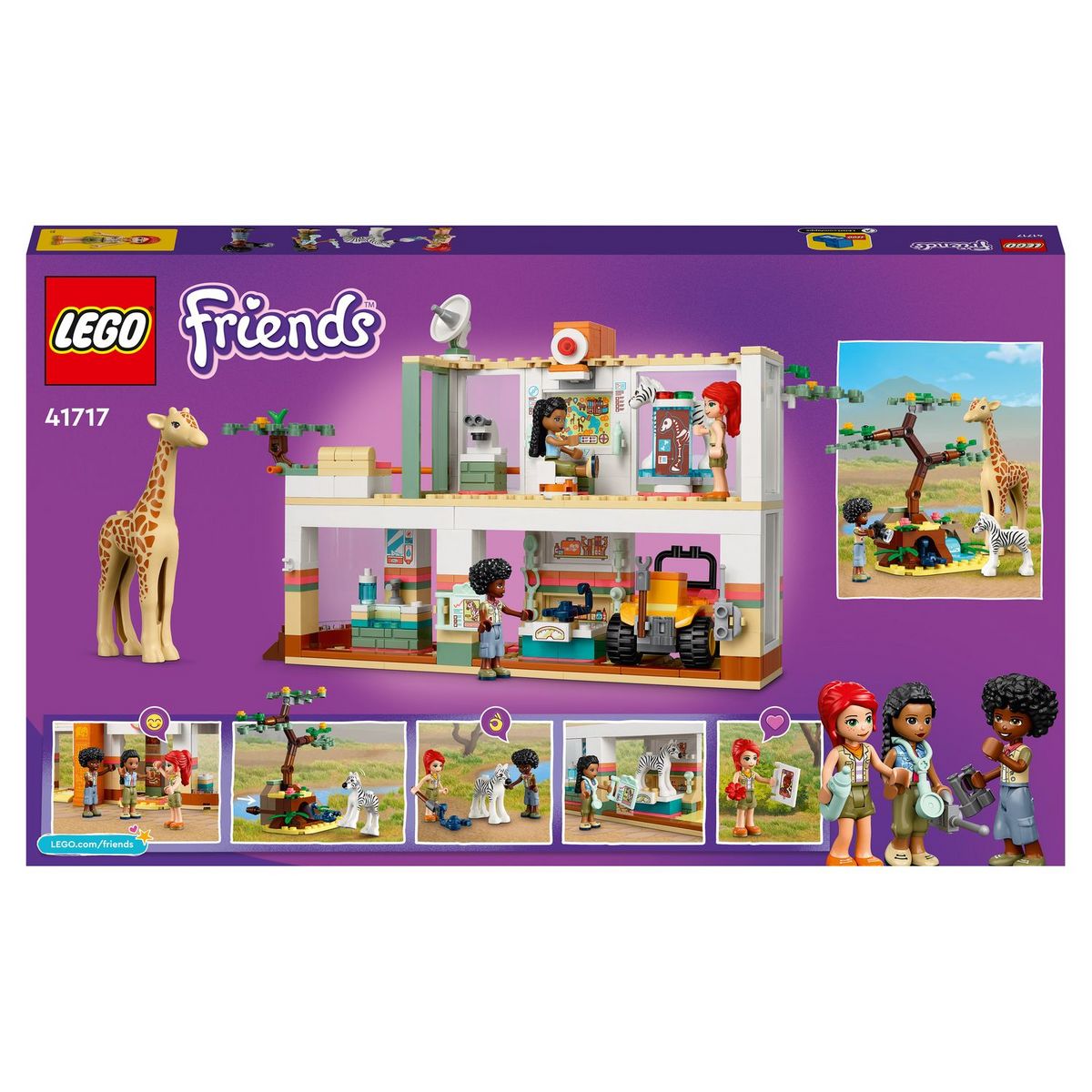 LEGO Friends 41717 Le Centre de Sauvetage de la Faune de Mia, avec Figurines d'Animaux