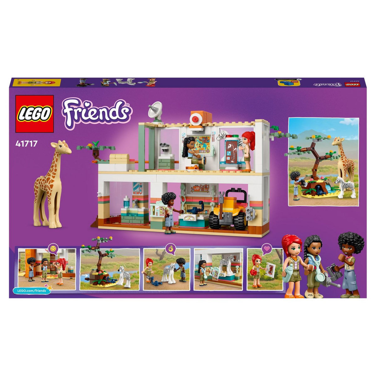 LEGO Friends 41717 Le Centre de Sauvetage de la Faune de Mia, avec Figurines d'Animaux