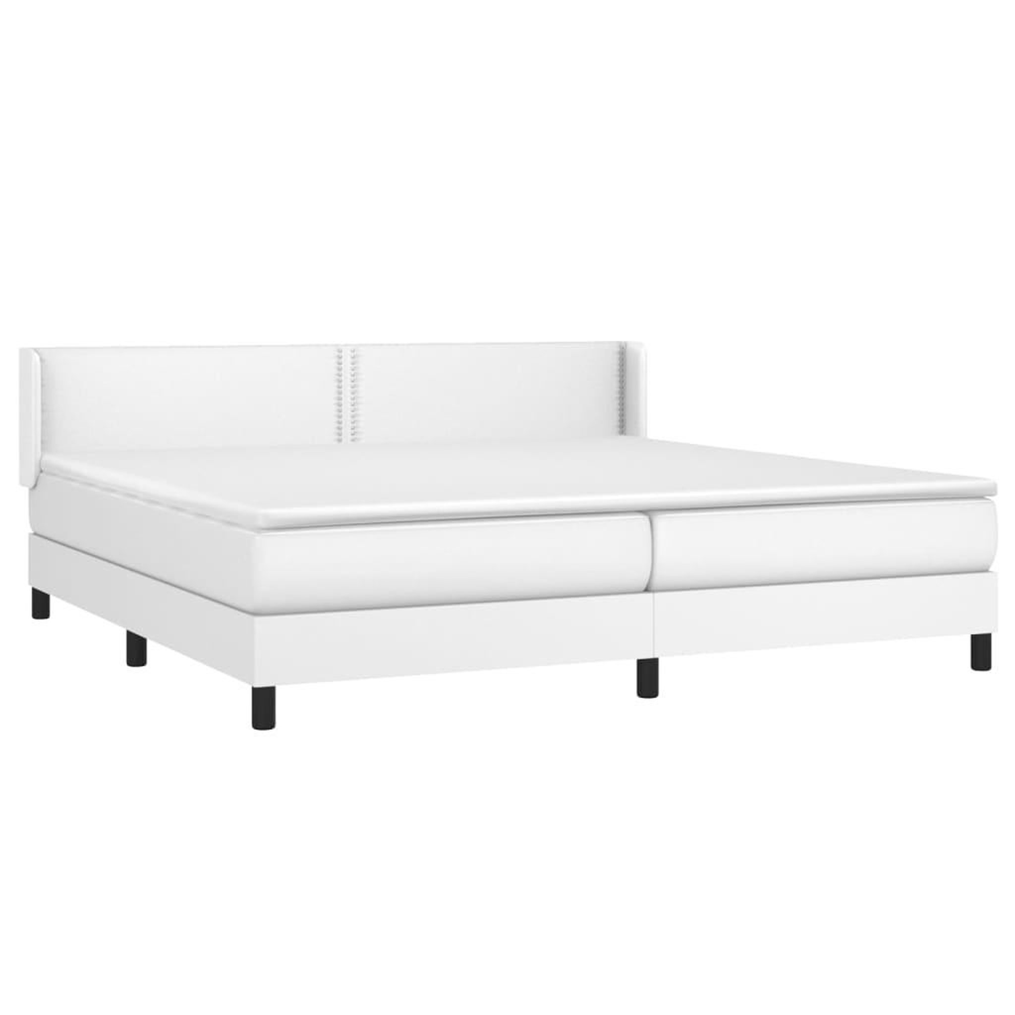 Voir la diapositive 3 : VIDAXL Sommier a lattes de lit avec matelas Blanc 200x200cm Similicuir