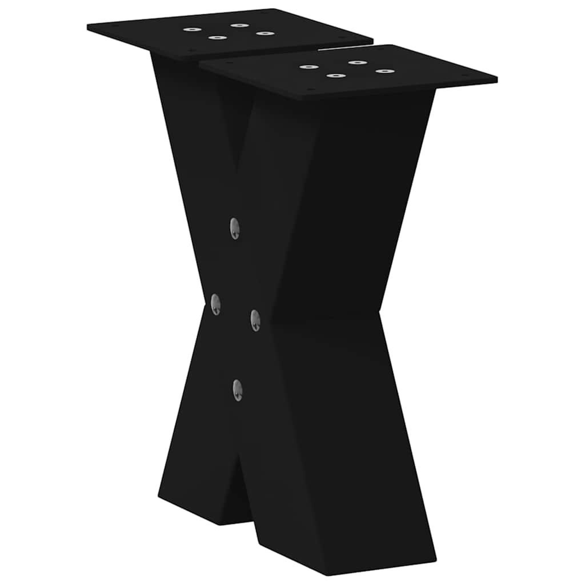 Voir la diapositive 4 : VIDAXL Pieds de table basse forme de X 2 pcs noir 40x(30-31) cm acier