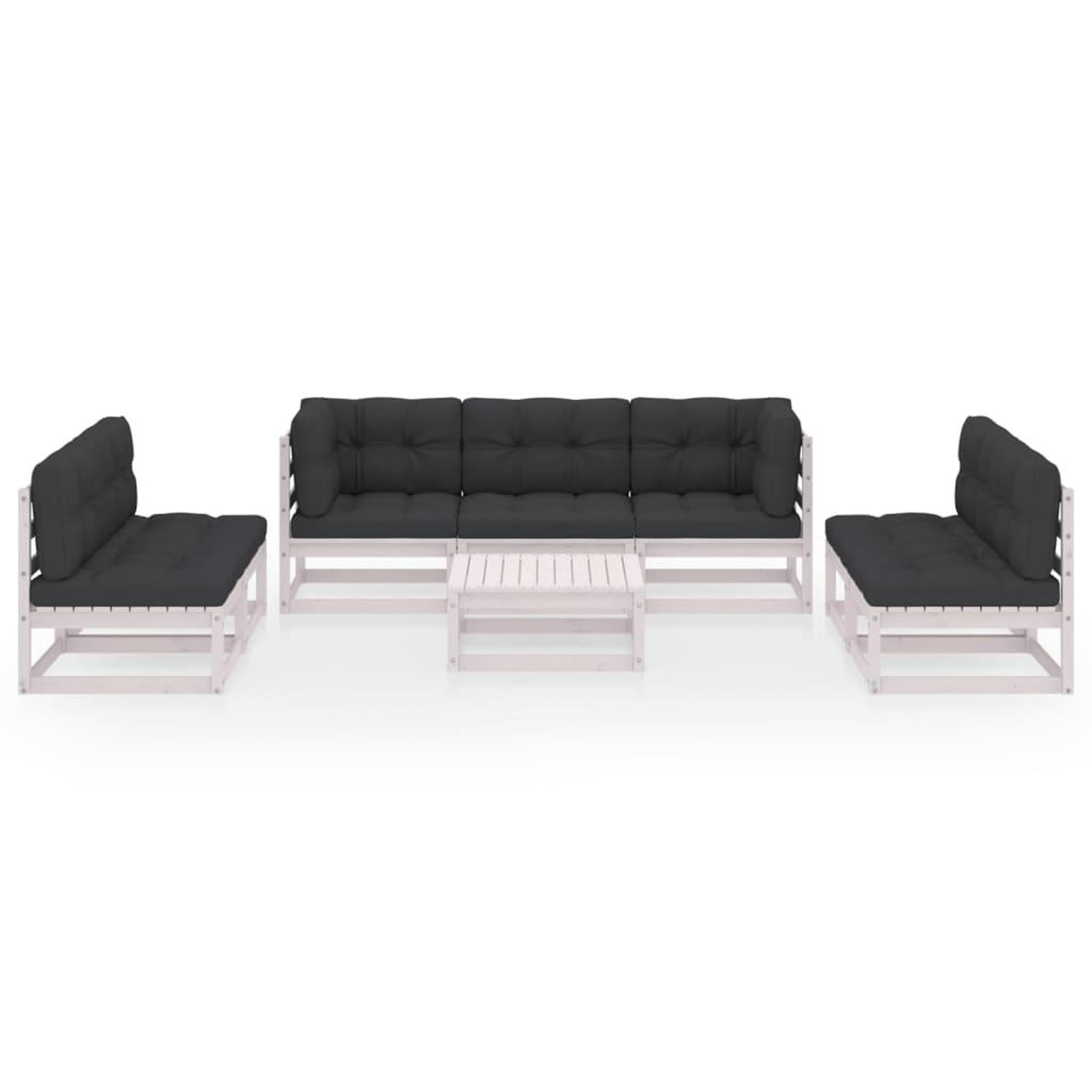 Voir la diapositive 2 : VIDAXL Salon de jardin 8 pcs avec coussins Bois de pin massif