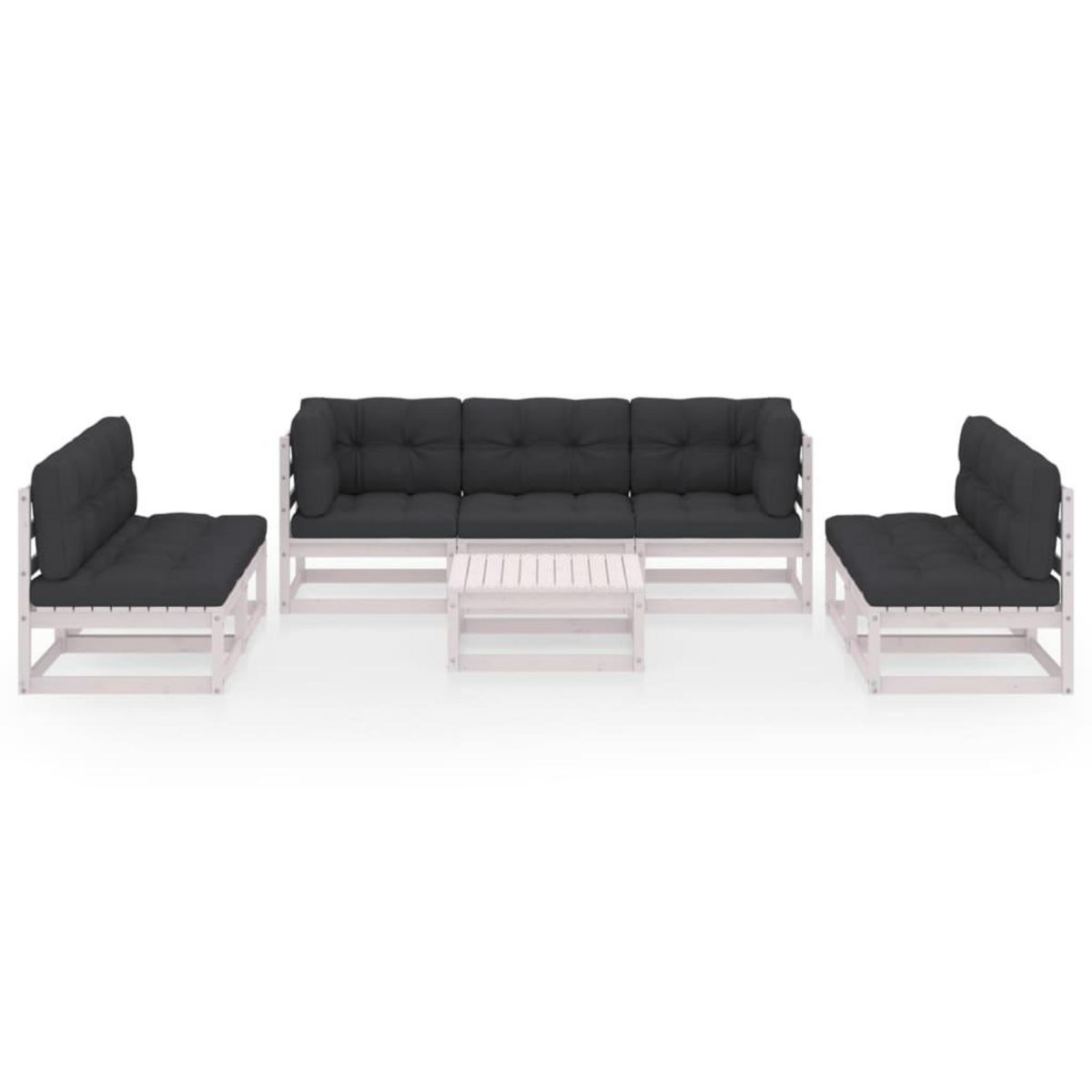 VIDAXL Salon de jardin 8 pcs avec coussins Bois de pin massif