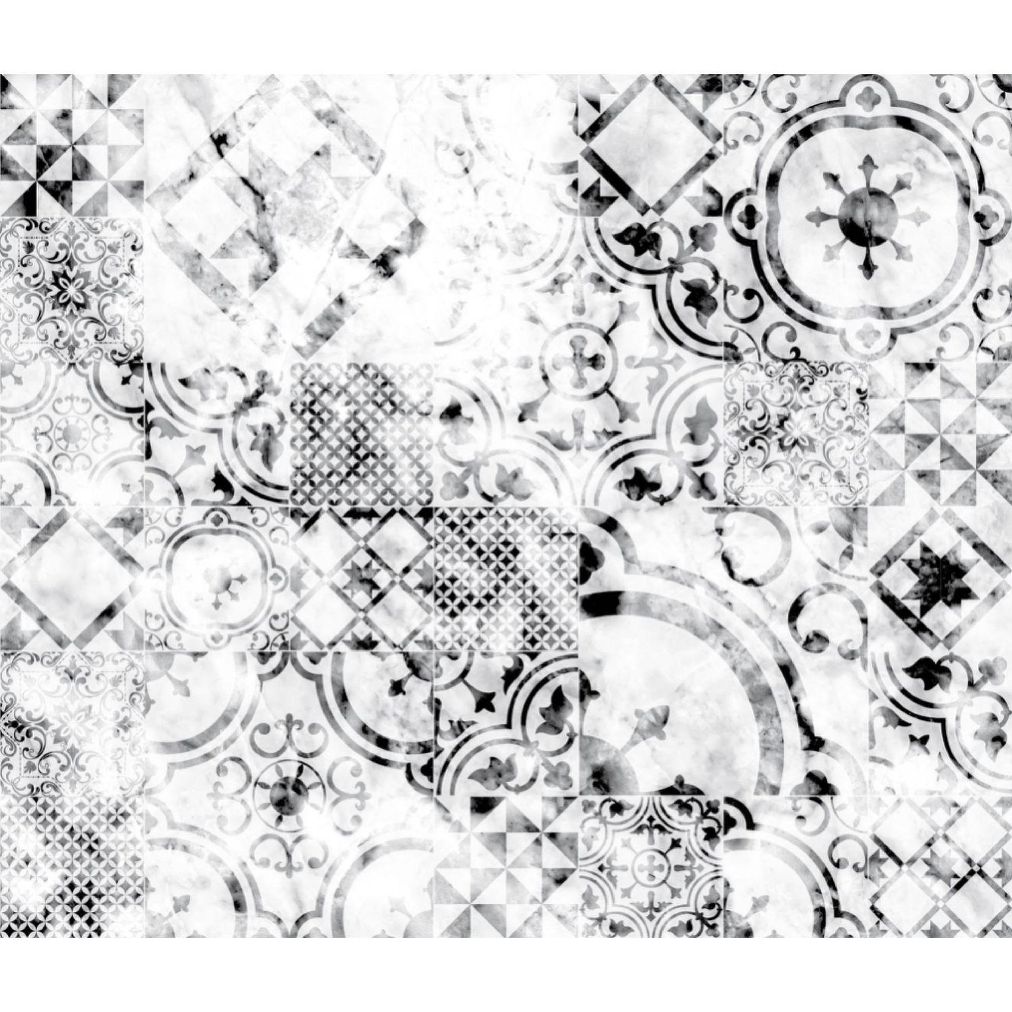 HABITABLE Crédence adhésive en alu imitation marbre - l. 70 x l. 60 cm - blanc