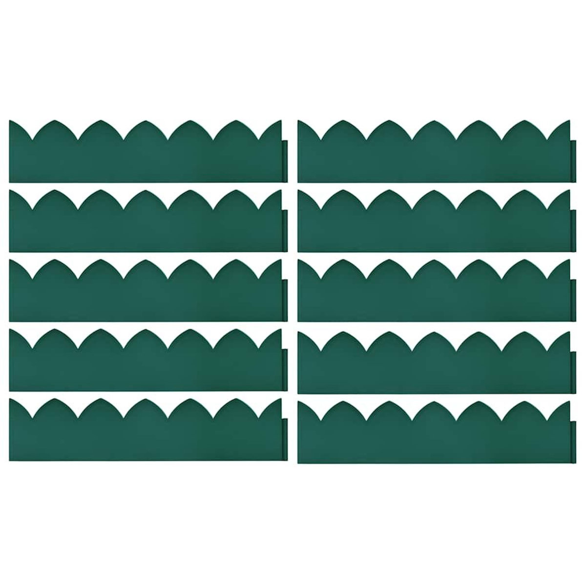 VIDAXL Bordures de jardin 10 pcs Vert 65x15 cm PP