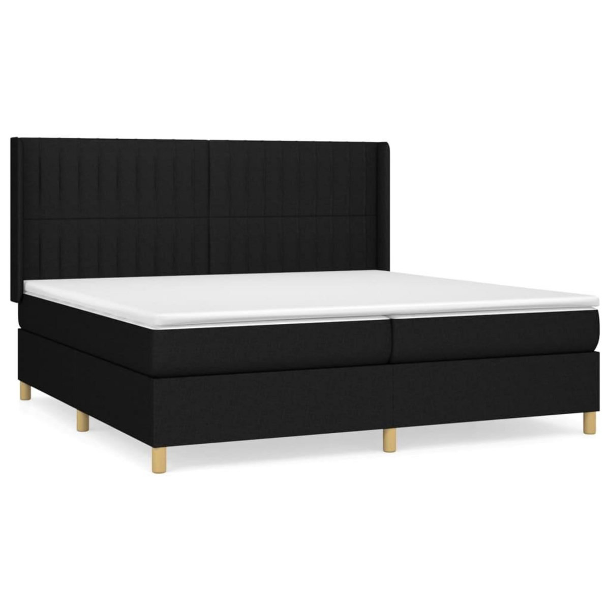 VIDAXL Sommier a lattes de lit avec matelas Noir 200x200 cm Tissu