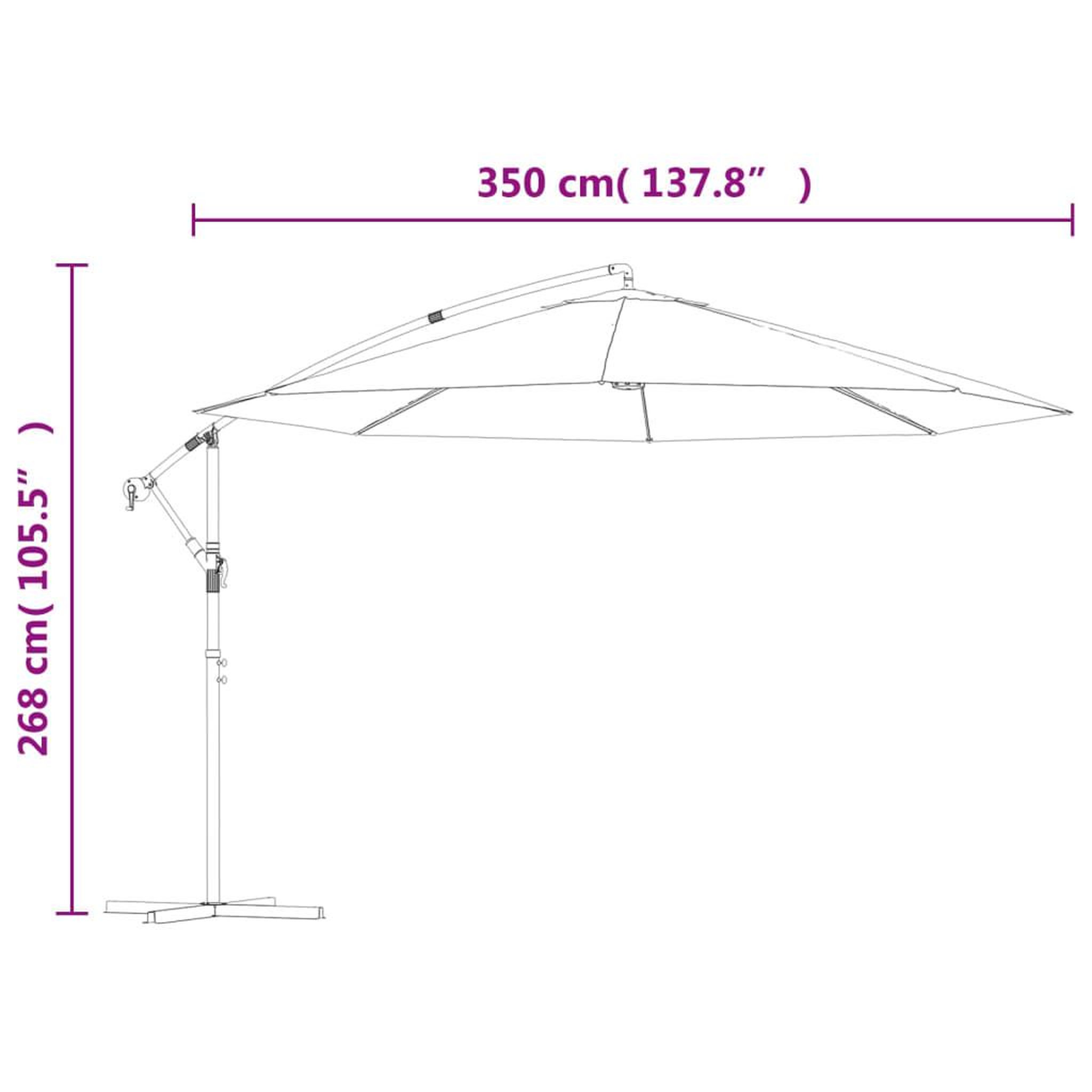 Voir la diapositive 6 : VIDAXL Parasol de jardin en porte-a-faux 3,5 m vert