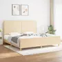VIDAXL Cadre de lit avec tete de lit Creme 200 x 200 cm Tissu
