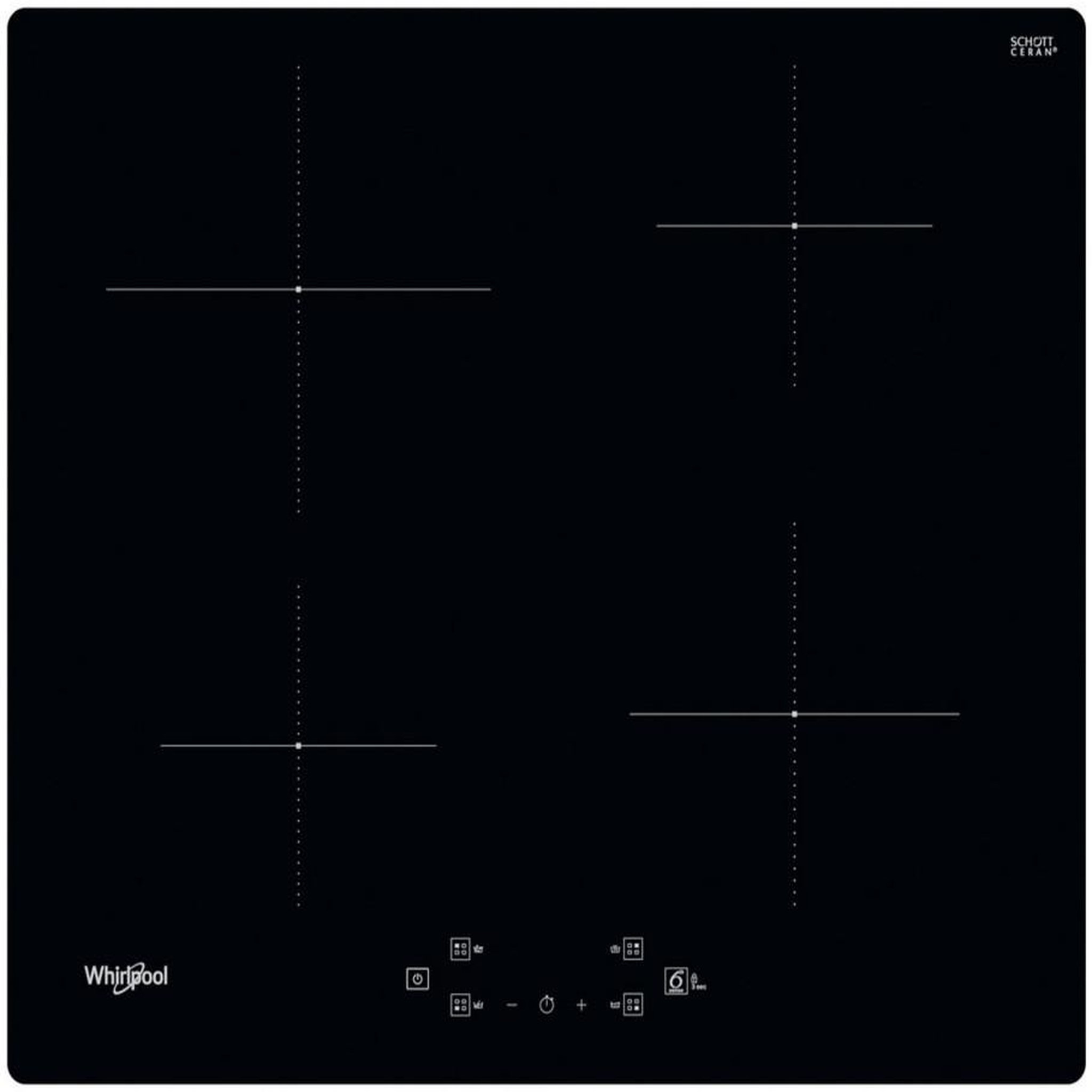 Whirlpool Table de cuisson induction 60cm 4 feux 7200w noir - WSQ2160NE