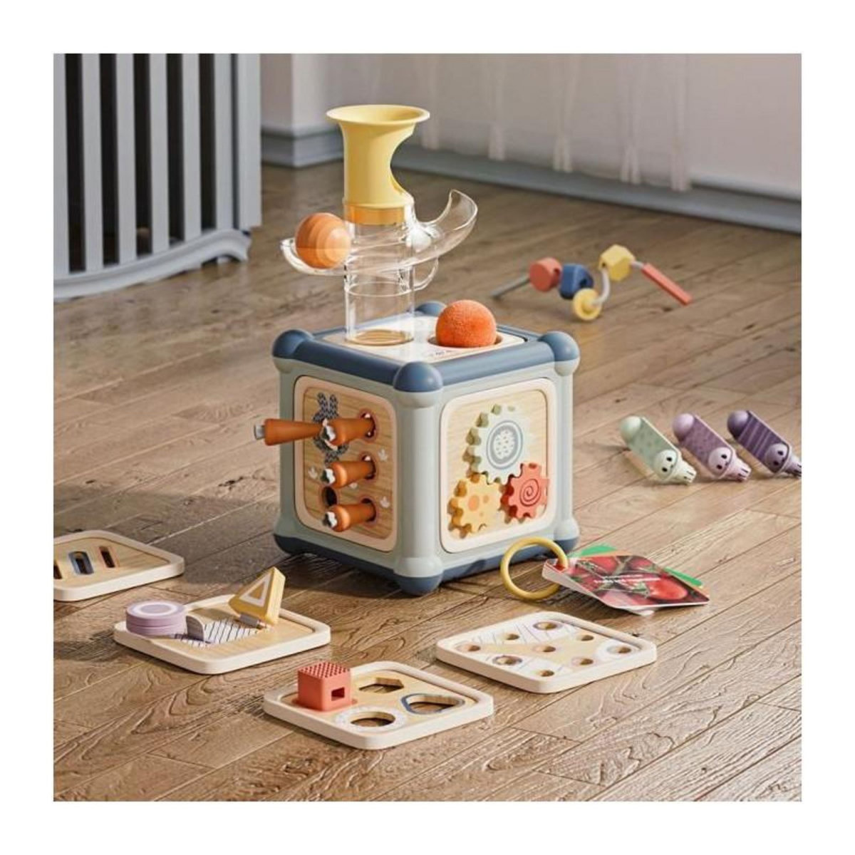 GENERIQUE Maître Motoriste 10-en-1 - TOP BRIGHT - Cube Multifonction - Motricité Fine - Faces Interchangeables