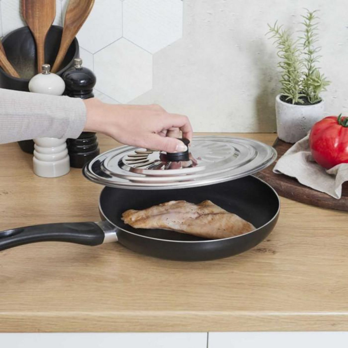 Paris Prix Couvercle de Cuisson en Inox  Universel  26cm Argent