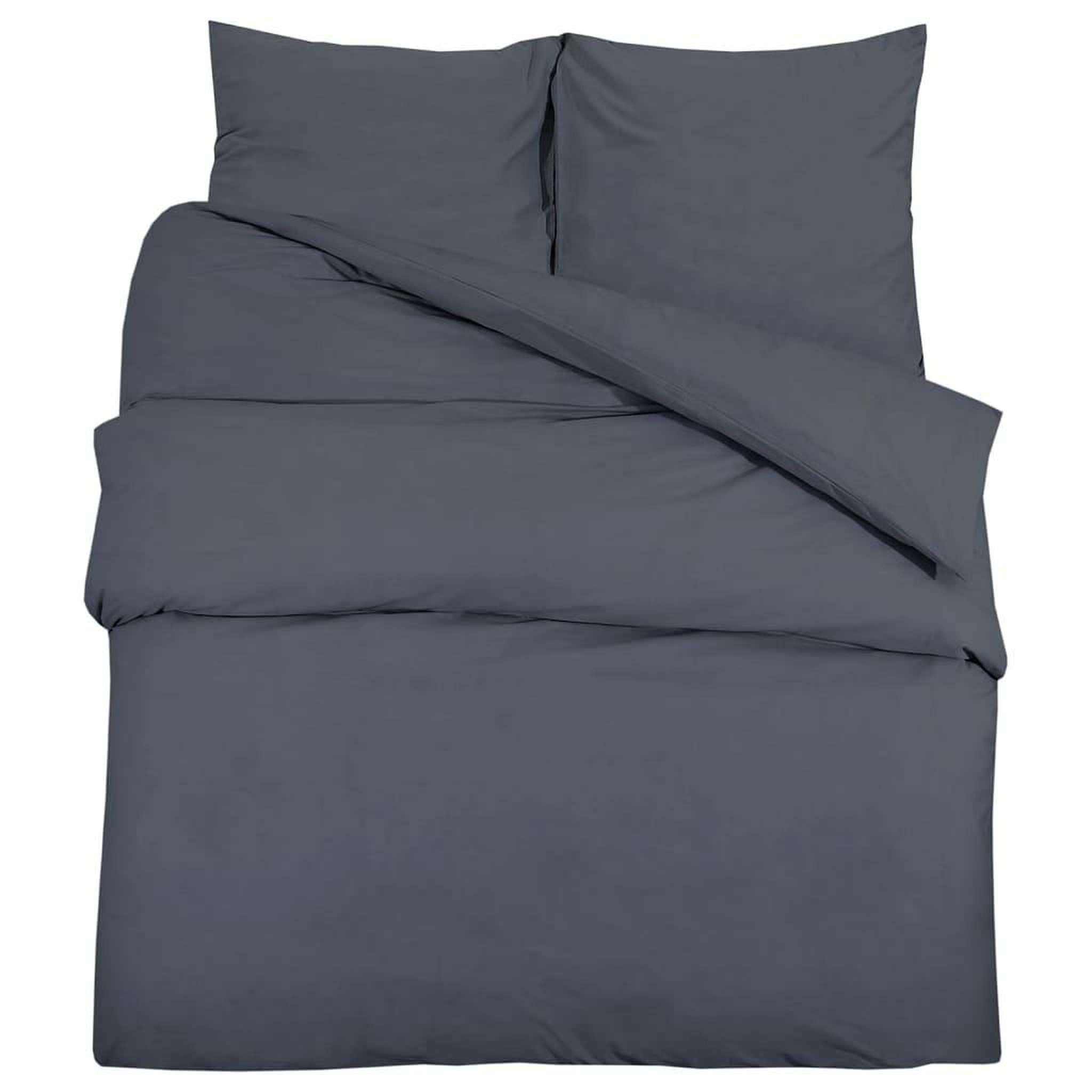 Voir la diapositive 2 : VIDAXL Ensemble de housse de couette Anthracite 135x200 cm Microfibre
