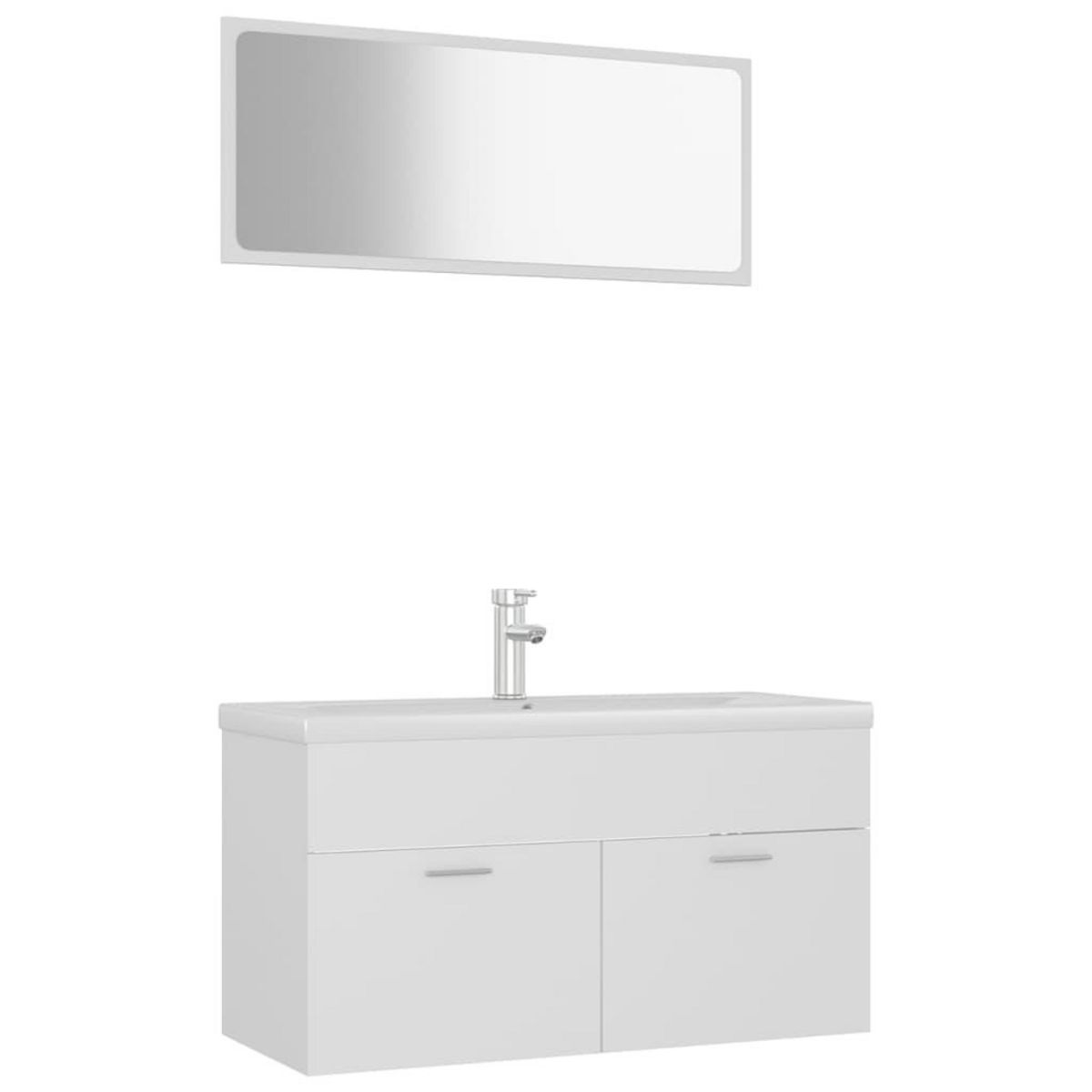 VIDAXL Ensemble de meubles de salle de bain Blanc Bois d'ingenierie