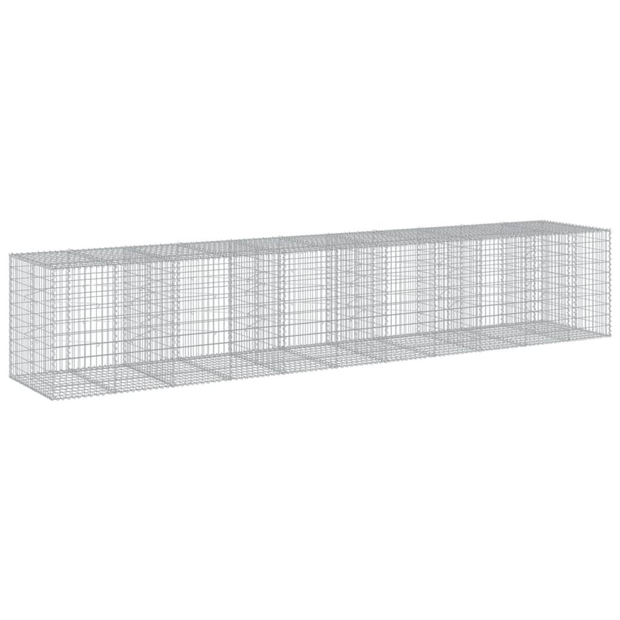 Voir la diapositive 2 : VIDAXL Panier gabion avec couvercle 550x100x100 cm fer galvanise