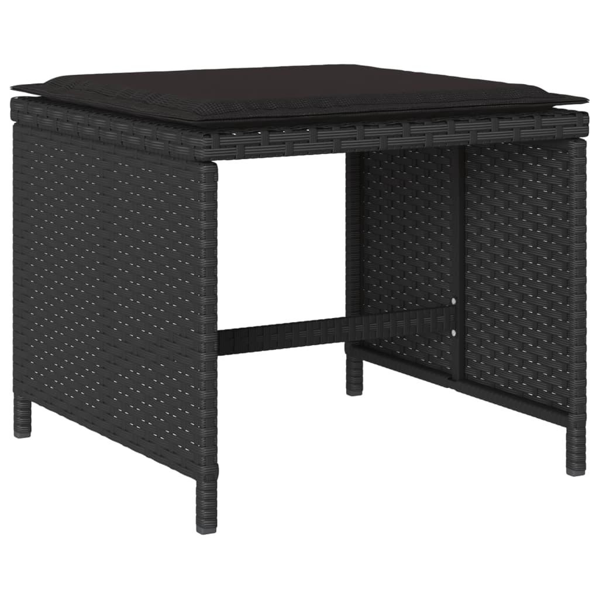 Voir la diapositive 3 : VIDAXL Ensemble a manger de jardin 13 pcs coussins noir resine tressee