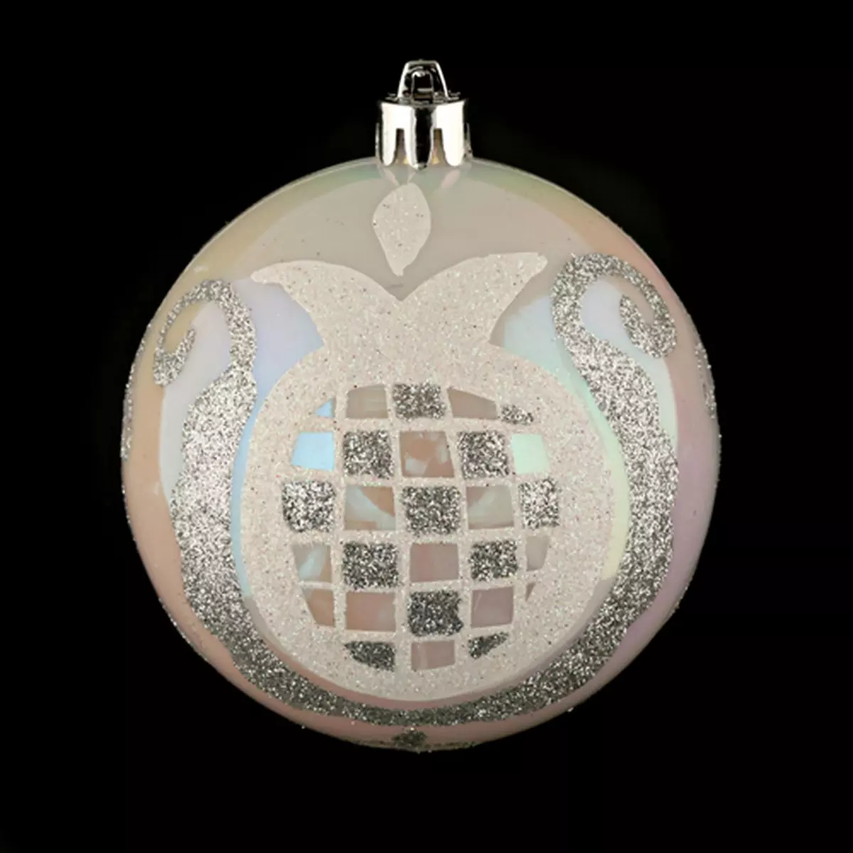 ATMOSPHERA Boule de noël décorée - Perles - Argent