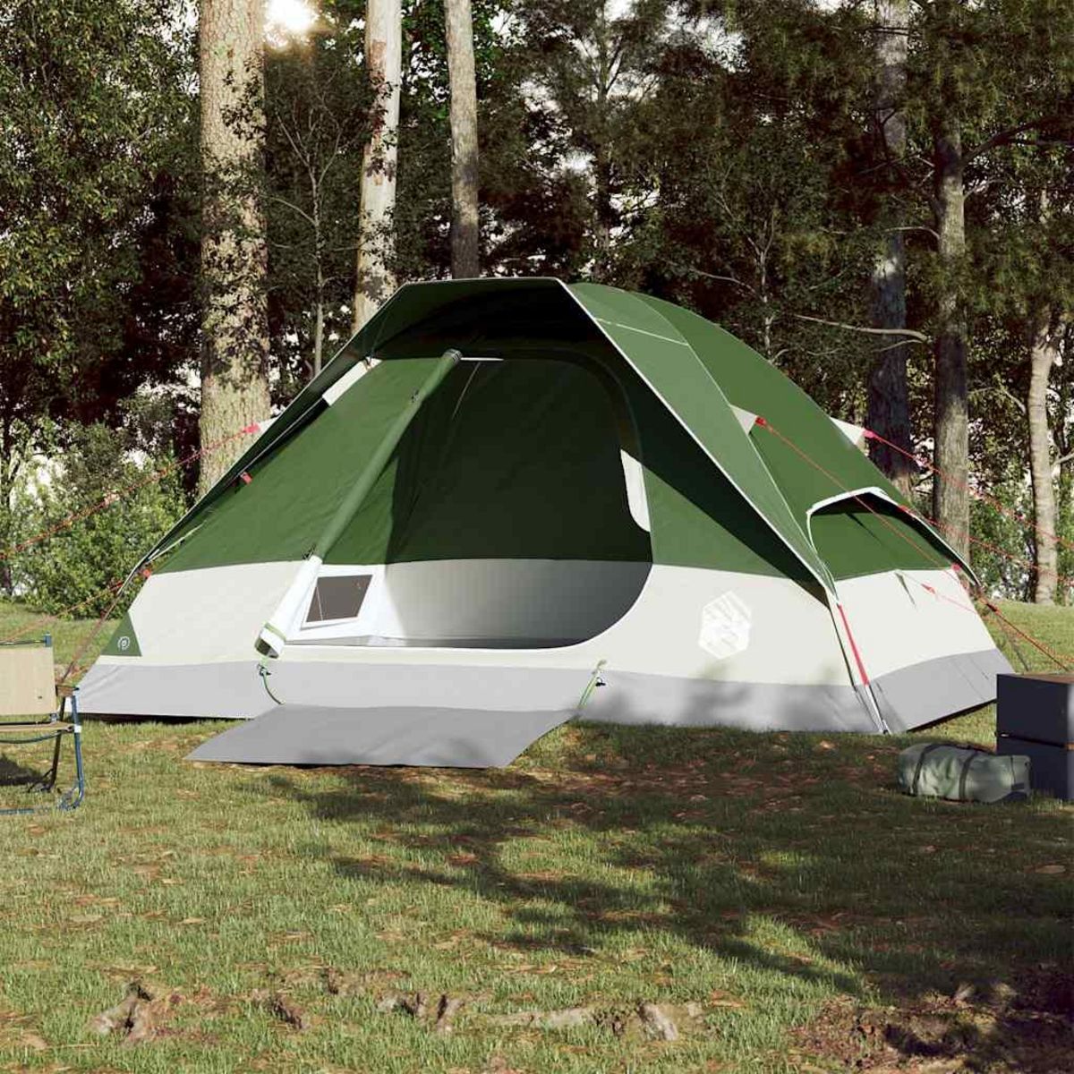 VIDAXL Tente de camping a dome 4 personnes vert impermeable