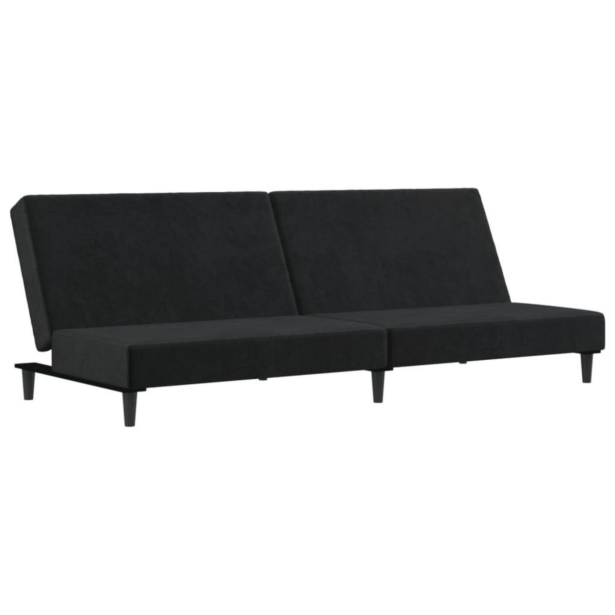 VIDAXL Canape-lit 2 places noir velours