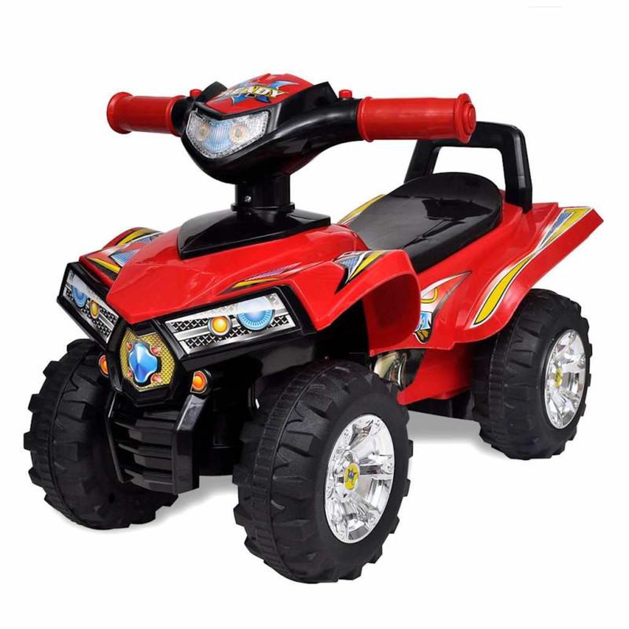 Voir la diapositive 1 : VIDAXL Quad à chevaucher enfant rouge avec son et lumière