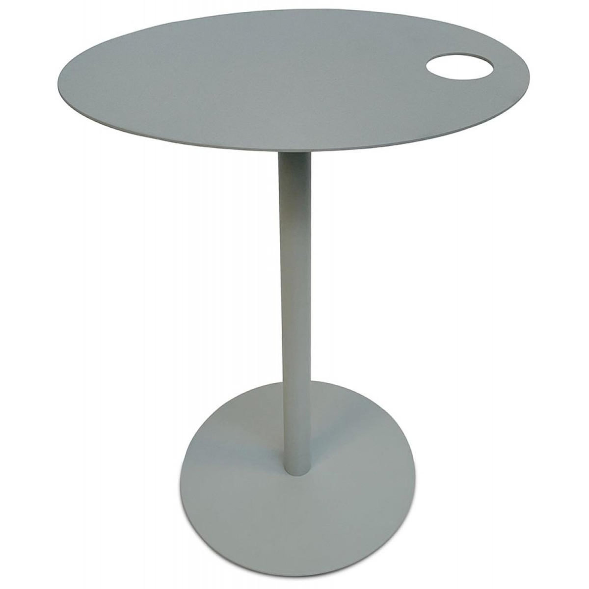 Paris Prix Table d'Appoint Ovale en Métal  Melisa  45cm Gris