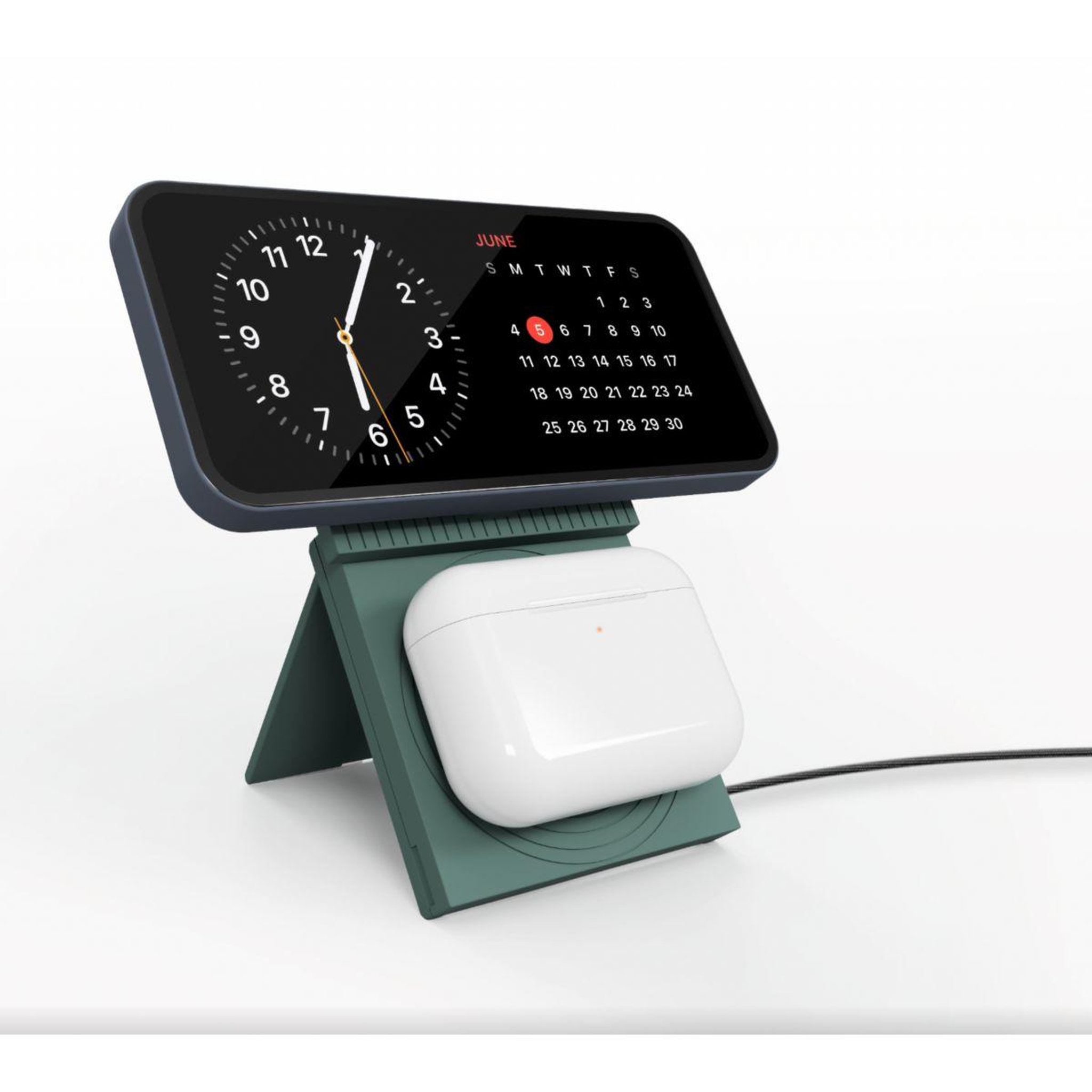 Voir la diapositive 3 : CASYX Chargeur sans fil 2en1 fast charge qi2 usbc rouge
